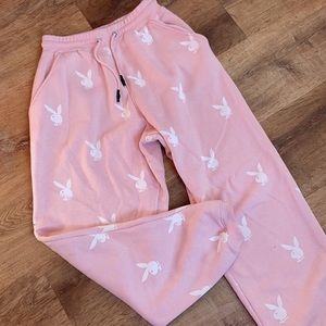 Pink Playboy Missguided Sweatpants